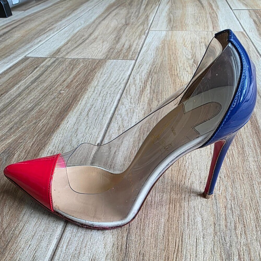Christian Louboutin Debout 100 PVC Patent Leather Pumps Eur. 34